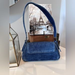 Zara Denim Shoulder Bag w/Silver Hardware